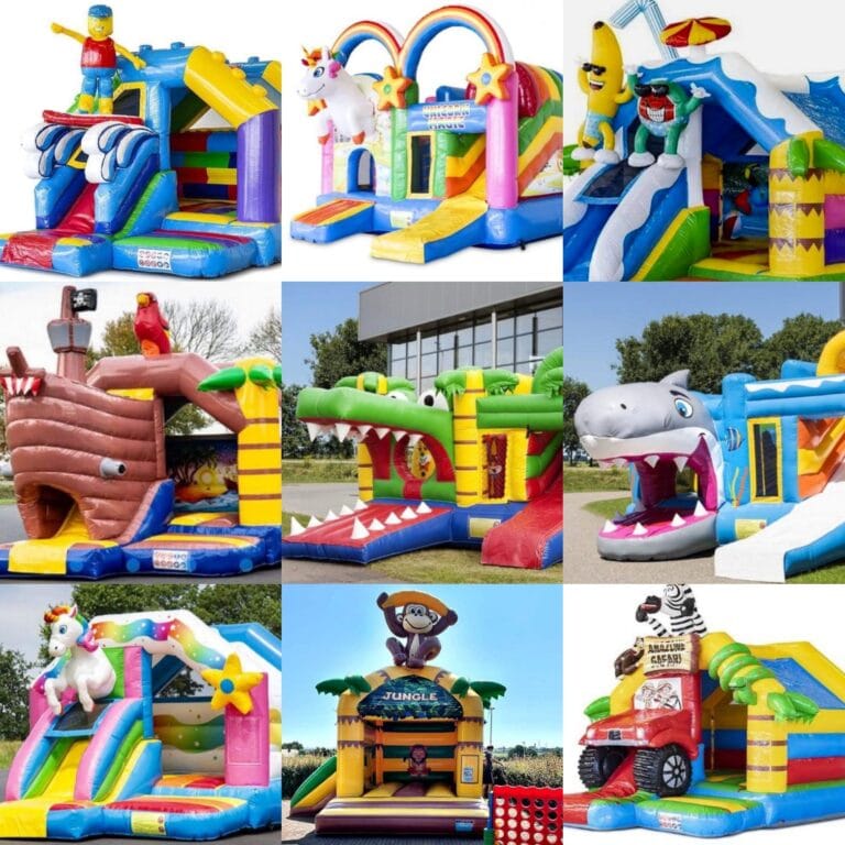 Overzicht van alle springkastelen van Springkasteel Paco